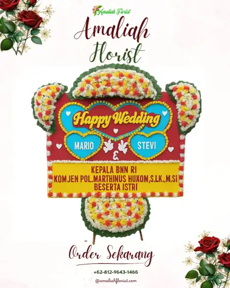 Papan Bunga Pernikahan Wanea